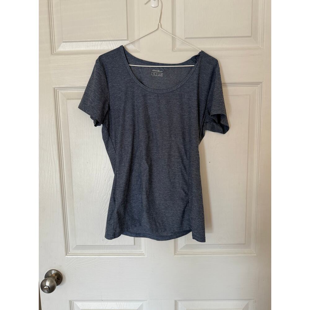 Eddie Bauer Heathered Blue Stretch Tee | Size M